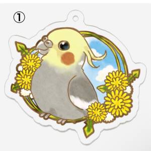 インコさんのアクリルキーホルダー