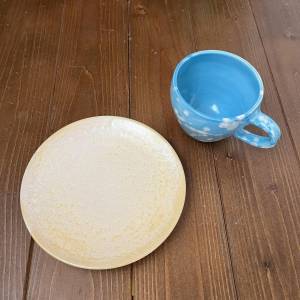 カップとお皿のセット(水色)