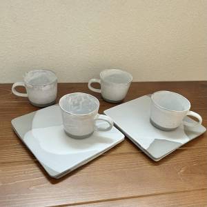 カップとお皿のセット(グレー)