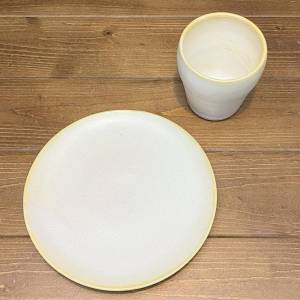 カップとお皿のセット(白輝)