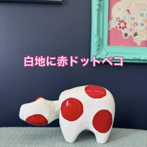 白地に赤ドットベコ