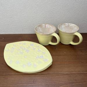 カップとお皿のセット(レモンイエロー)