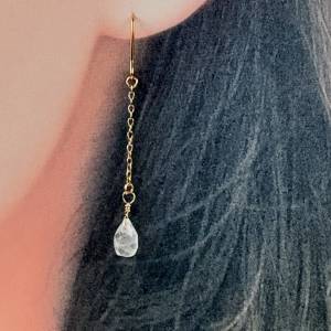 チェーンを使ったローズクォーツのピアスorイヤリング　2
